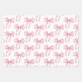 Meisjes Roze Bow Coquette Baby shower Verjaardag Inpakpapier Vel (Voorkant)