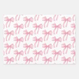 Meisjes Roze Bow Coquette Baby shower Verjaardag Inpakpapier Vel