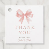 Meisjes 'Roze Bow Vrouwelijke Coquette Baby Bedankjes Labels (Voorkant)