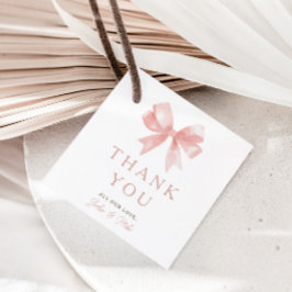 Meisjes 'Roze Bow Vrouwelijke Coquette Baby Bedankjes Labels