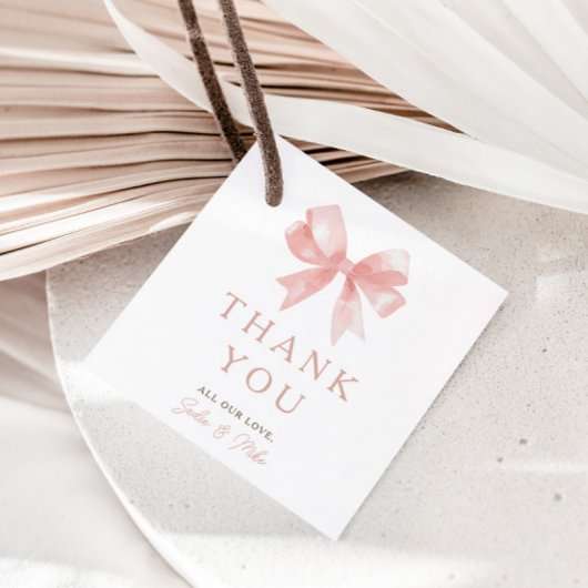 Meisjes 'Roze Bow Vrouwelijke Coquette Baby Bedankjes Labels