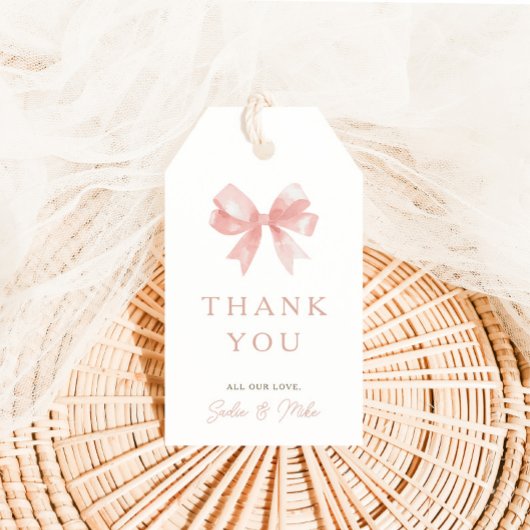 Meisjes 'Roze Bow Vrouwelijke Coquette Baby Favori Cadeaulabel