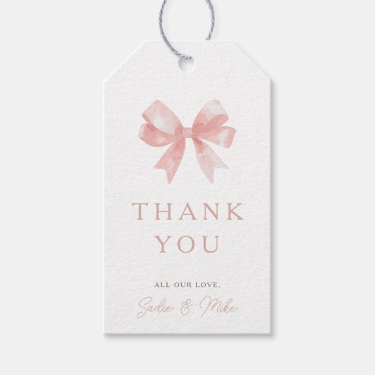 Meisjes 'Roze Bow Vrouwelijke Coquette Baby Favori Cadeaulabel (Voorkant)