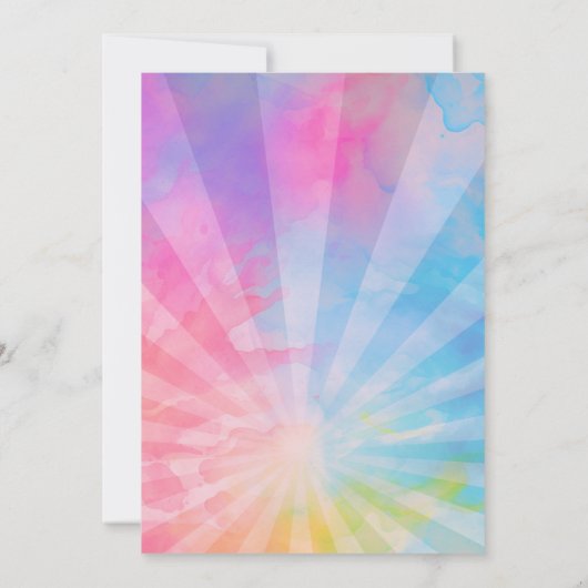 Meisjes Roze Bowling Tie Dye Feest Kaart (Achterkant)