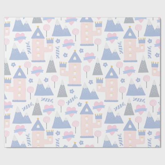 Meisjes Roze Castles en Lollipops die papier verpa (Vlak)