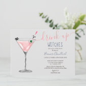 Meisjes roze cocktailwitjes Halloween vrijgezellen Kaart (Staand voorkant)