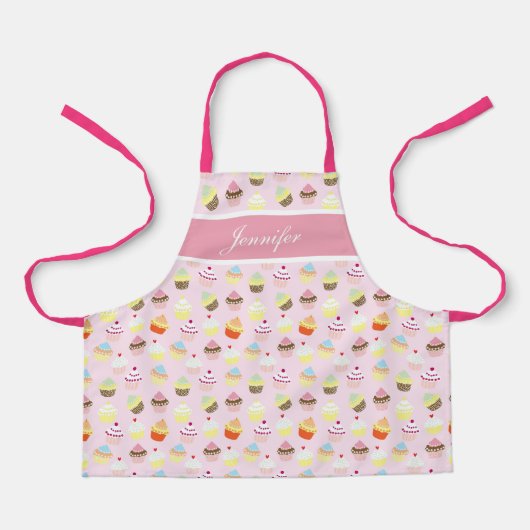 Meisjes roze cupcake schort voor kinderen (Voorkant)