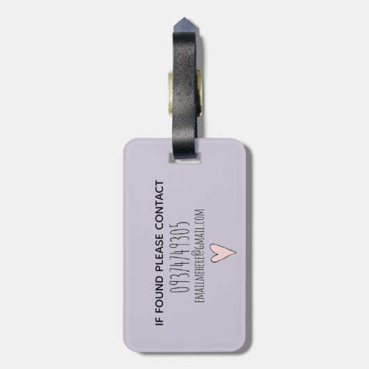 Meisjes Roze Doodle Magical Pattern met naam Kinde Bagagelabel (Achterkant verticaal)