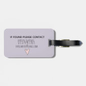 Meisjes Roze Doodle Magical Pattern met naam Kinde Bagagelabel (Achterkant horizontaal)