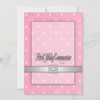Meisjes Roze Eerste Communie Kaart