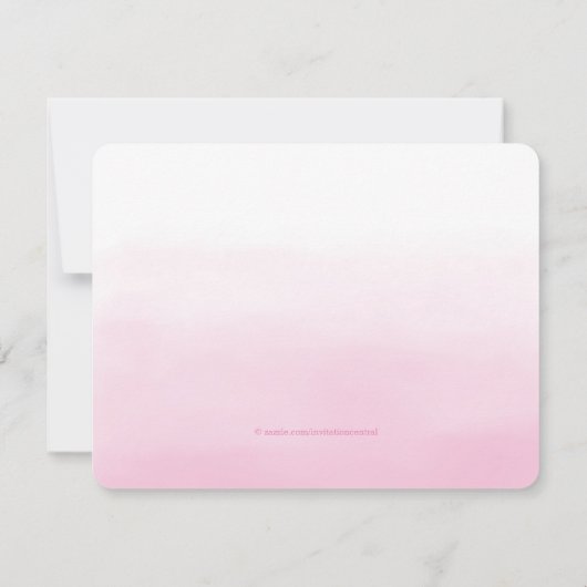 Meisjes Roze en Blauwgroen Blauw Eerste Verjaardag Kaart (Achterkant)