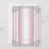 Meisjes Roze en Grijze Parel Eerste Communie Kaart (Achterkant)