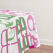 Meisjes Roze en Groene Naam Collage Allover Afdruk Tafelkleed (Voorbeeld)