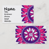 Meisjes roze en Paarse bloemenkunstgeschenken Visitekaartje (Voorkant / Achterkant)