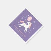 Meisjes Roze en Paarse Eenhoorn Verjaardag Servet (Hoek)