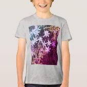 Meisjes Roze en witte bloem Tri-Blend Shirt (Voorkant)