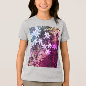 Meisjes Roze en witte bloem Tri-Blend Shirt (Voorkant)