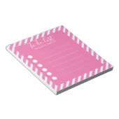 Meisjes roze en witte diagonale strepen om een lij notitieblok (Schuin)