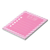 Meisjes roze en witte diagonale strepen om een lij notitieblok (Linkerzijde)
