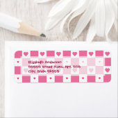 Meisjes roze en witte klankkast etiket (Insitu)