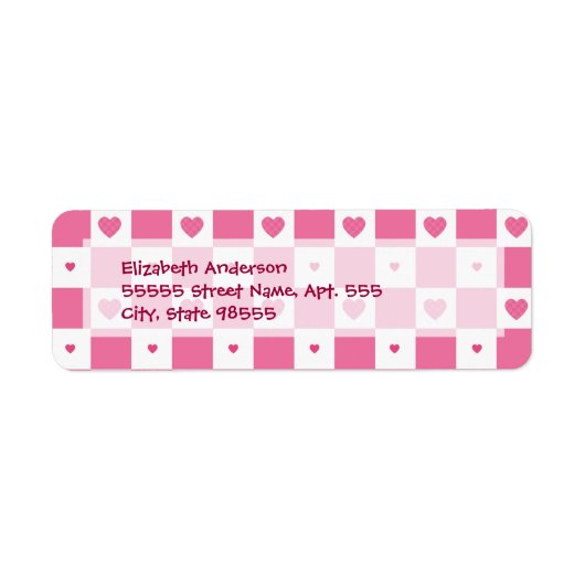 Meisjes roze en witte klankkast etiket (Voorkant)