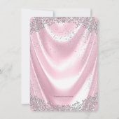 Meisjes Roze en Zilveren Fotodoop Kaart (Achterkant)