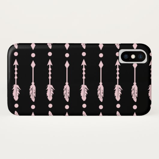 Meisjes Roze en Zwarte Arrows Boho Chic Case-Mate iPhone Case (Achterkant (horizontaal))
