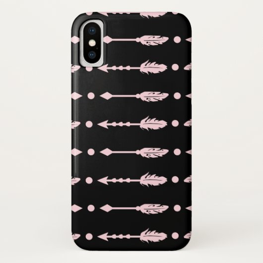 Meisjes Roze en Zwarte Arrows Boho Chic Case-Mate iPhone Case (Achterkant)