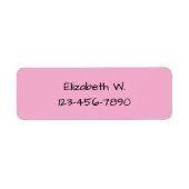 Meisjes Roze en Zwarte Naam en Telefoonnummer Etiket (Voorkant)