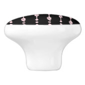 Meisjes roze en zwarte pijlen Boho Chic Bedroom De Keramische Knop (Zijkant)