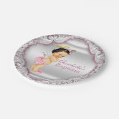 Meisjes Roze Engel Doop Papieren Bordje (Gekanteld)