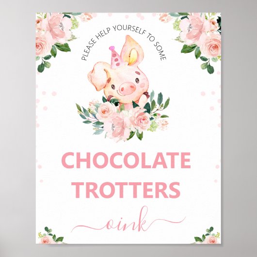 Meisjes roze Floral dit kleine grappige feest Poster (Voorkant)