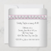 Meisjes Roze Foto Verjaardagsfeest Kaart (Achterkant)