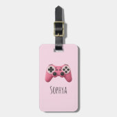Meisjes Roze Gaming Videogame Controller Kinderen Bagagelabel (Voorkant verticaal)