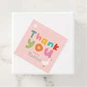 Meisjes Roze Gans Bedankt 1e verjaardag Bedankjes Labels (In situ)