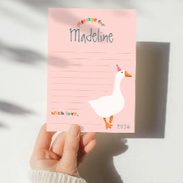 Meisjes Roze Gans Eerste Verjaardag Tijd Capsule K Kaart