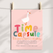 Meisjes Roze Gans Eerste Verjaardag Tijd Capsule S Perfect Poster