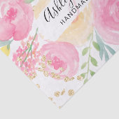 Meisjes roze geel goud dunne florale waterverf tissuepapier (Detail)