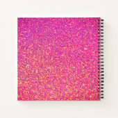 Meisjes roze glitter script aangepast zakboek notitieboek (Achterkant)