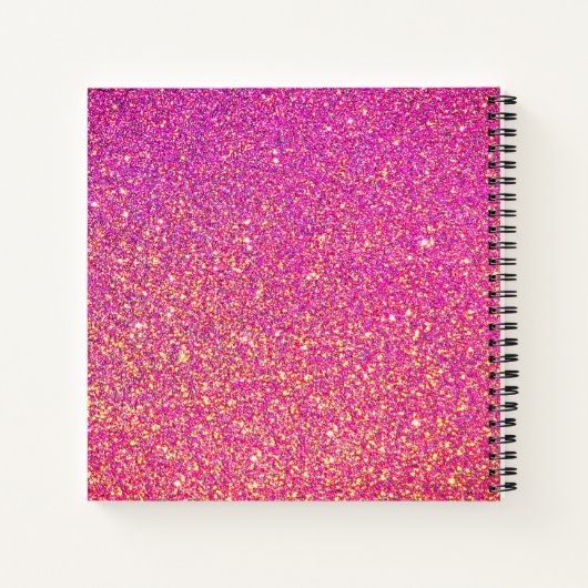 Meisjes roze glitter script aangepast zakboek notitieboek (Achterkant)