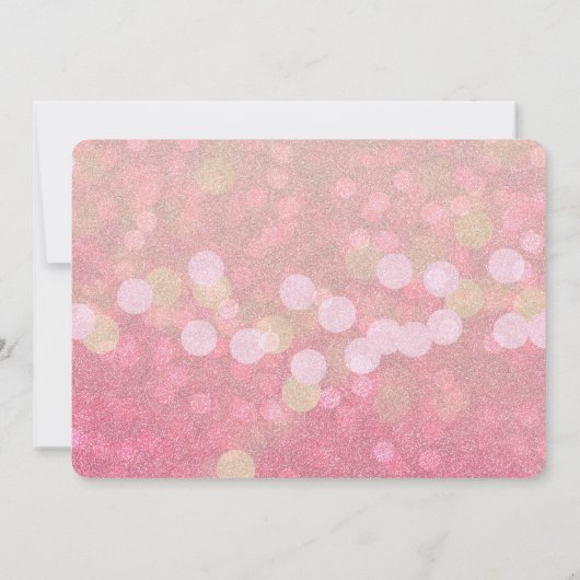 Meisjes roze glittery kaart (Achterkant)