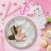 Meisjes Roze Goud Hoge Hak Baby shower Papieren Bordje (Feest)
