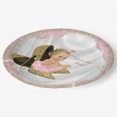 Meisjes Roze Goud Hoge Hak Baby shower Papieren Bordje (Gekanteld)