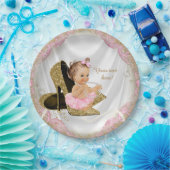 Meisjes Roze Goud Hoge Hak Baby shower Papieren Bordje (Feest)