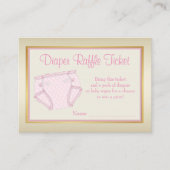 Meisjes roze gouden luier Raffle Ticket Informatiekaartje (Voorkant)
