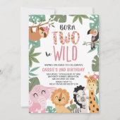 Meisjes roze groen geboren om wild te zijn 2e verj kaart (Voorkant)