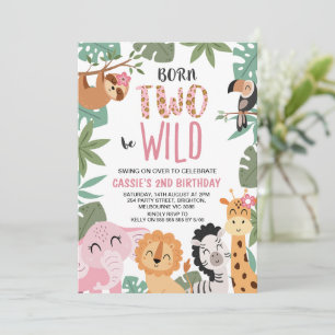 Meisjes roze groen geboren om wild te zijn 2e verj kaart