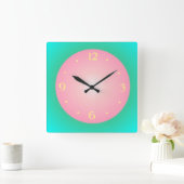 Meisjes Roze/Groen/Geel> Wandklok (Huis)