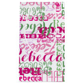 Meisjes roze groene vun naam Collage Allover Print Klein Cadeauzakje (Voorkant)