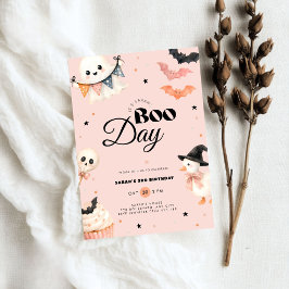 Meisjes Roze Halloween Boo Dag 3e Verjaardag Kaart